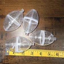 4 Sumin Bobbers 2.5" Transparent  Oval Float Spin Fishing-Tackle Casting Bubble