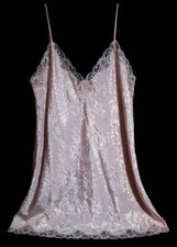 VICTORIA'S SECRET VINTAGE SLEEVELESS BABYDOLL/LINGERIE BLUSH SIZE L NWOT