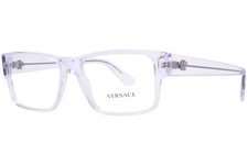 Versace VE3342 148 Eyeglasses Frame Men's Crystal Full Rim Rectangle Shape 57mm