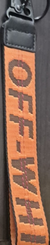 Off-White Orange/Black Text Lanyard Keychain Detachable Carabiner Key Ring