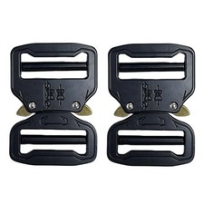 Metal Buckle Dual Adjustable No-Sew Tactical Heavy Duty Belt Buckle Small x2 