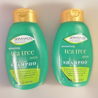 Spa Haus Tea Tree Mint Shampoo 14 fl oz Each (2 Pack) Refreshing & Moisturizing