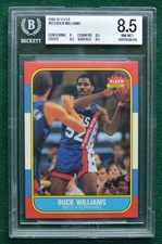 1986-87 Fleer Basketball rookie card #123 Buck Williams RC graded BGS 8.5 Nm-Mt+. rookie card picture