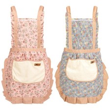 2 PCS Women Girls Floral Aprons Pockets Soft Chef Kitchen Cooking Baking