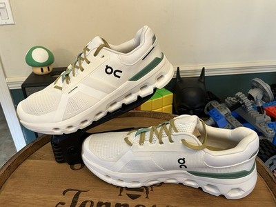 NEW On Cloudrunner Running Shoe, Men s 13.0 - White/Brown/Green