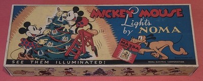 1930's Disney Mickey Mouse Christmas Lights by Noma Set of 8 BEAUTIFUL