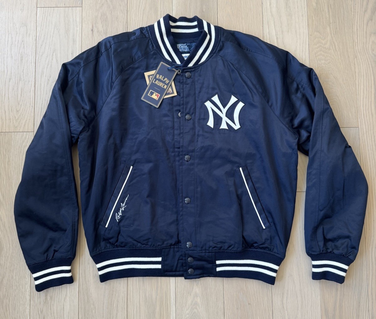 Polo Ralph Lauren New York Yankees Satin Jacket Size XL | eBay