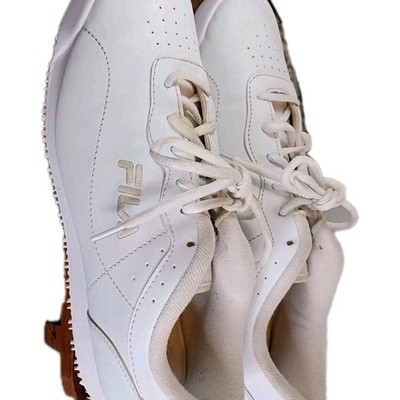 Fila Cool Max Memory Foam Cushy Slip Resistant Work Shoes White Size 11W New