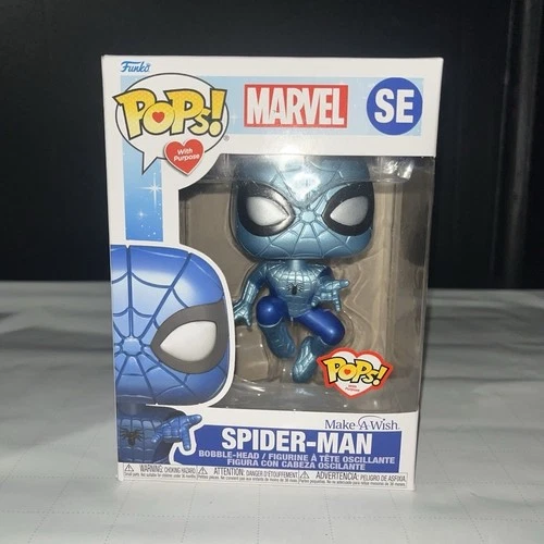 Funko Marvel Spider-Man Make-A-Wish Special Edition Pop! Vinyl Blue Bobblehead