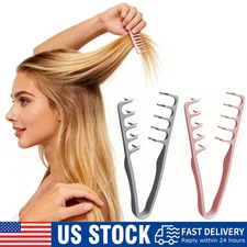 USA Wide Tooth Hair Comb Wide Tooth Comb For Curly Hair Roots Volumizing 