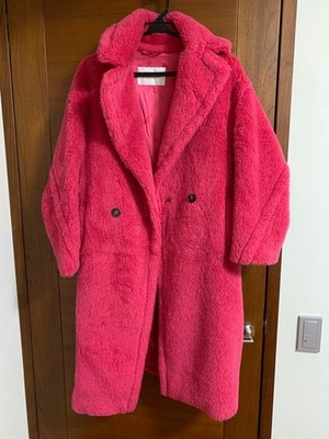 Max Mara Women Jacket Teddy Bear Coat Xs Raspberry Limited Edition VHTF Popular