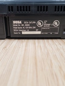 Sega Saturn Black Mk-8000 Console System W/Cords 2 Controllers Tested & Working