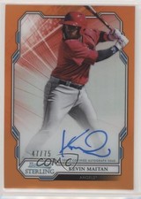 2019 Bowman Sterling Prospect Orange Refractor 47/75 Kevin Maitan Auto 0e3e