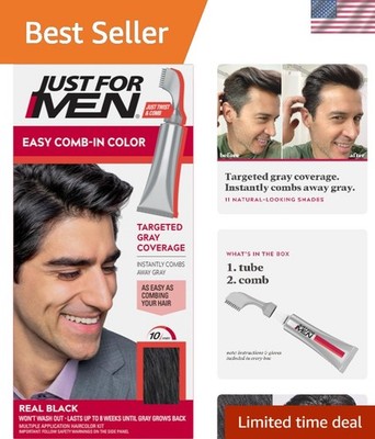 Permanent Hair Color for Men - Touch of Gray with Comb Applicator, Up to 8 Weeks