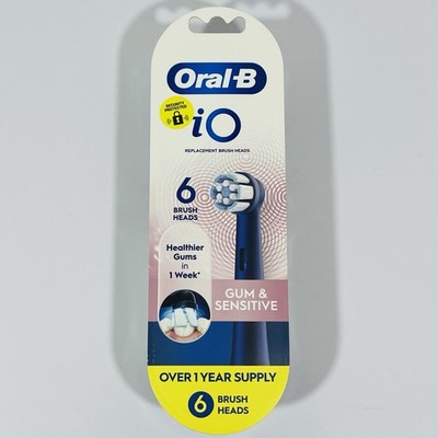 Brand New Sealed Oral B iO Gum & Sensitive Replacement Brush Heads 6 Count