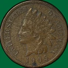 1905 Indian Head Cent Extremely Fine XF Coin, Corrosion #34535
