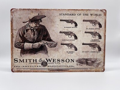 Blechschild Smith & Wesson 20x30cm Nostalgie Retro Reklame Vintage Deko Revolver