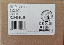 Kwikset 780 Series Polished Brass Single Cylinder Deadbolt, 97800-190, NEW