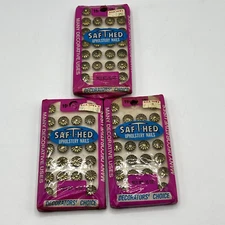 Vintage 1960s Saf-T-Hed Upholstery Nails 72 Pc Furniture Tacks NOS