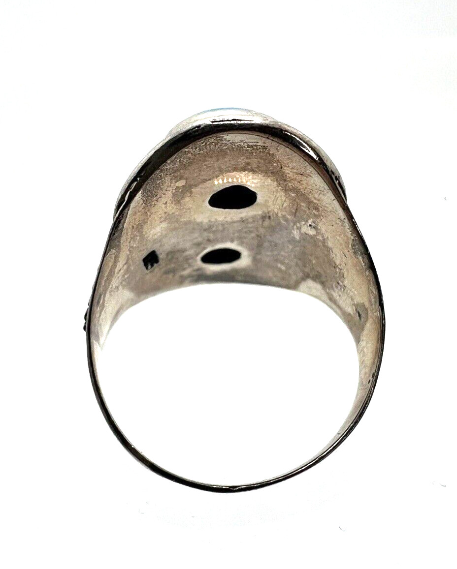 Solid Sterling Silver 925 Turquoise Stone Saddle … - image 4