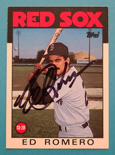 ED ROMERO Hand Signed 1986 Topps Traded #95T Boston Red Sox Autograph Auto Card