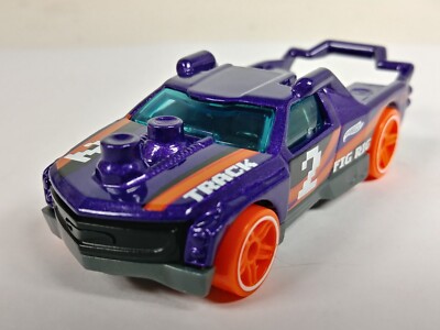 Fig Rig Hot Wheels 2021 Track Stars #49 Mega Bloks Purple PR5 Rims 1:64 Loose