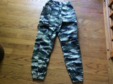 Women  s 4 Green Camouflage Joggers DIVIDED Elastic Waist 2 Pockets  Cargo Pocke