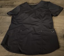 Scrubstar Scrub Top Size M Pockets Gray Womens V-Neck Shirt Nurse SS