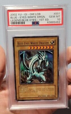 2002 YU-GI-OH PSA 10 GEM MINT *WAVY* BLUE-EYES WHITE DRAGON 2002 YU-GI-OH PSA 10 GEM MINT *WAVY* BLUE-EYES WHITE DRAGON