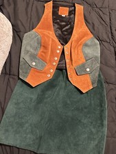 Vintage Suade Wester Vest And Skirt