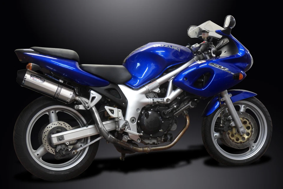 Kit silenciador de escape de acero inoxidable X-Oval de 13,5" montaje alto Suzuki SV650 98-02 Foto 4 de 4