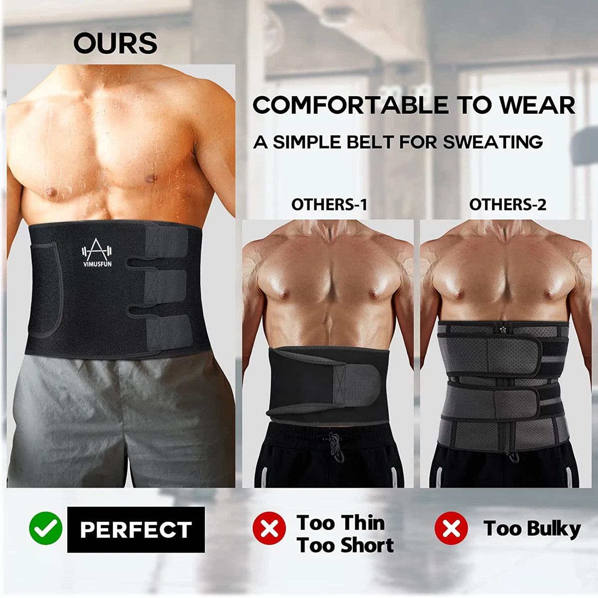 Waist Trimmer Belt Men Sweat Band Waist Trainer for Women