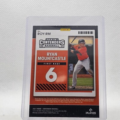 2021 Panini Contenders Baseball Ryan Mountcastle Rookie of the