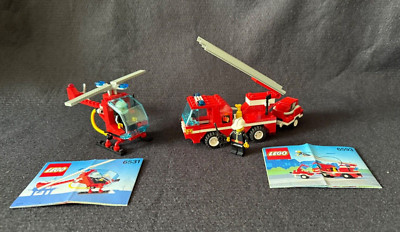 LEGO 6593 BLAZE BATTLER FIRE TRUCK & 6531 FLAME CHASER~100% COMPLETE w/Manuals