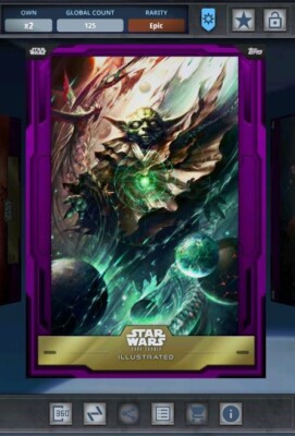 Digital Star Wars Card Trader Illustrated CTI Yoda 125cc