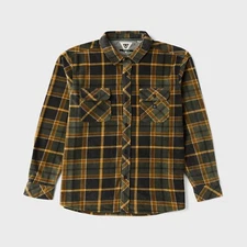 VISSLA - Mens Eco-zy Long Sleeve Polar Flannel Shirt - Dark Olive - Casual Shirt