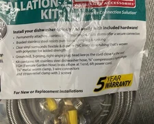 Dishwasher Installation Kit with Hose and 3 Wire Power Cord 6' New Sealed