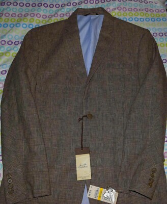 NWT TASSO ELBA ISLAND MEN'S BLAZER JACKET BROWN SIZE MEDIUM