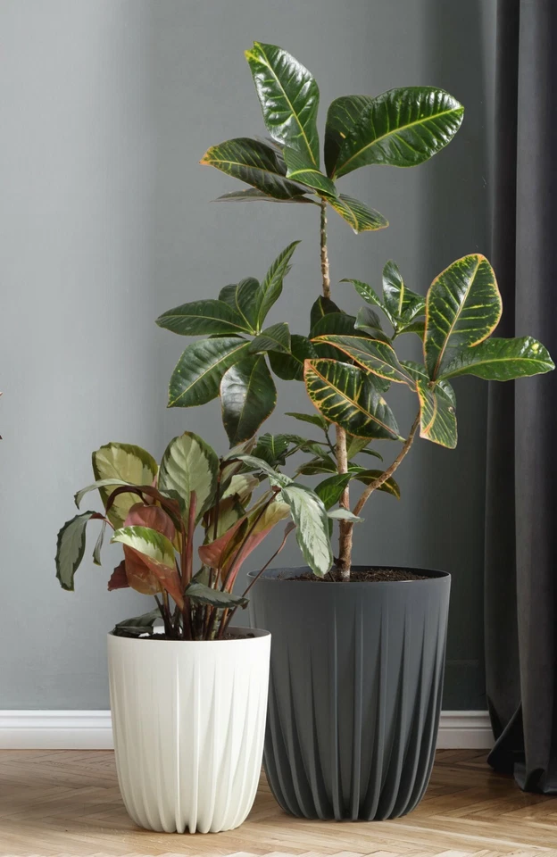 Blumentopf Rund Übertopf Pflanztopf sehr DEKORATIV Struktur 5 Farben 4 Größen - Bild 3 von 4