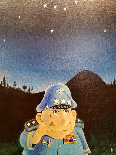 Michael Bedard -Melancholic 3-Star General under the Stars-Oil painting - Picture 3 of 8