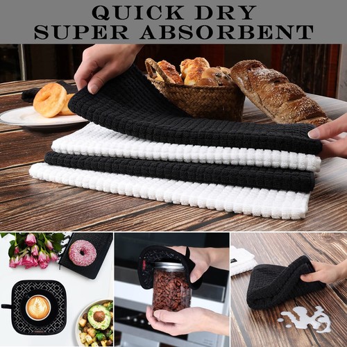 Oven Mitts and Pot Holders Set 6pcs, Kitchen Oven Glove,High 550 Degree Extra... - Picture 6 of 7