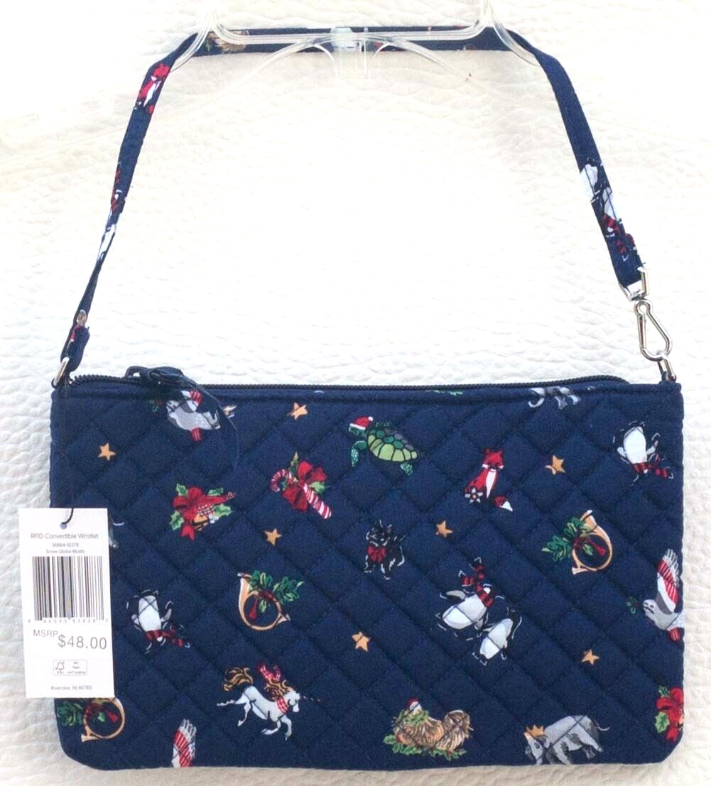 Vera Bradley RFID Convertible Wristlet in Snow Globe Motifs.  NWT