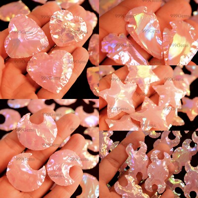 Aura Rose Quartz Crystal Metaphysical Glass Carving Gemstone Chakra Healing