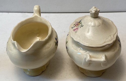 Vintage Homer Laughlin Virginia Rose Creamer & Covered Sugar - Picture 2 of 7