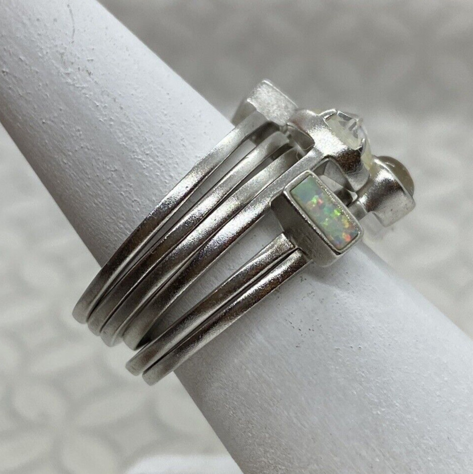 Kendra Scott Phoebe Stacking 6 Ring Set Silver to… - image 14