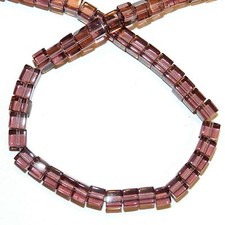 G398 Purple Amethyst 4mm Cube Reconstituted Gemstone Crystal Glass Beads 16"