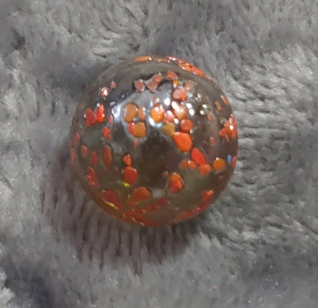 VINTAGE RED CONFETTI IRRIDECENT GLASS MARBLES eBay