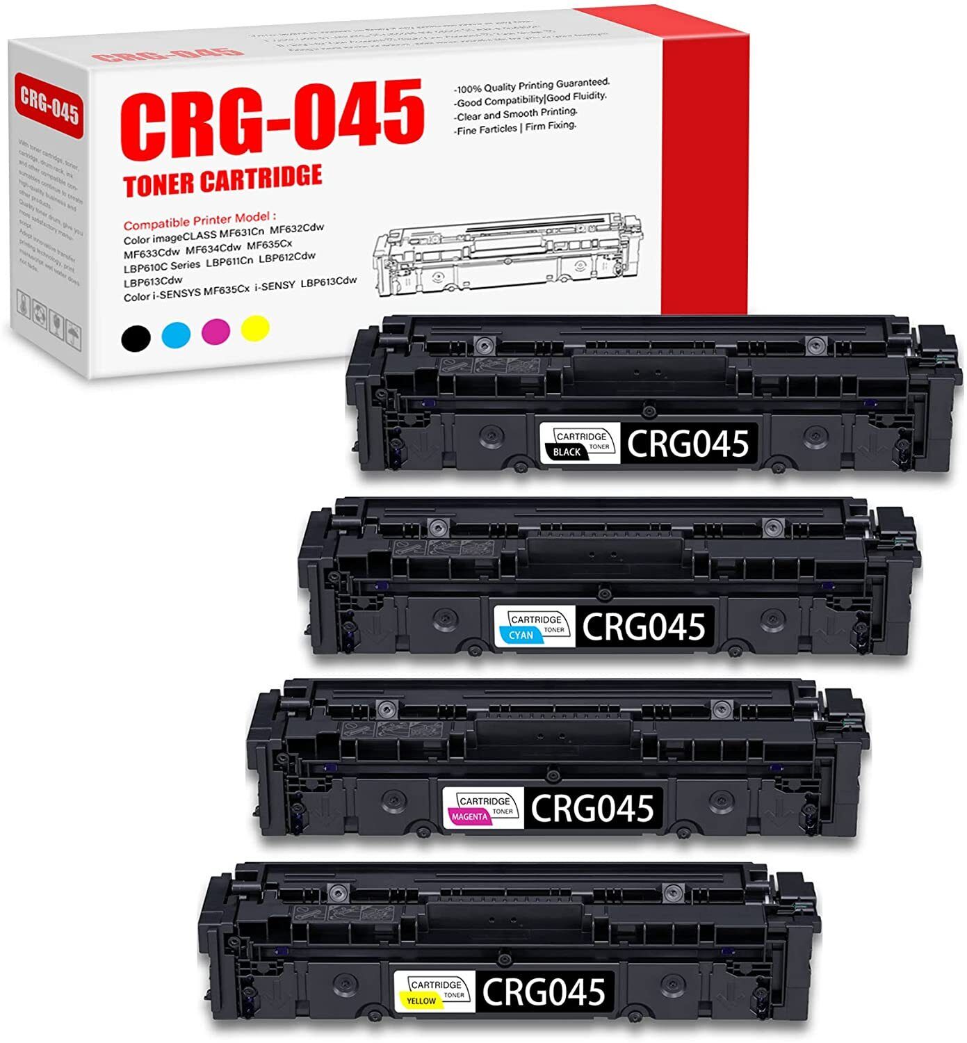 4PACK CRG-045H Toner Set For Canon ImageCLASS MF632Cdw LBP612Cdw | eBay