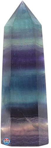 Natural Rainbow Fluorite Healing Crystal Hexagonal Point Angelstones