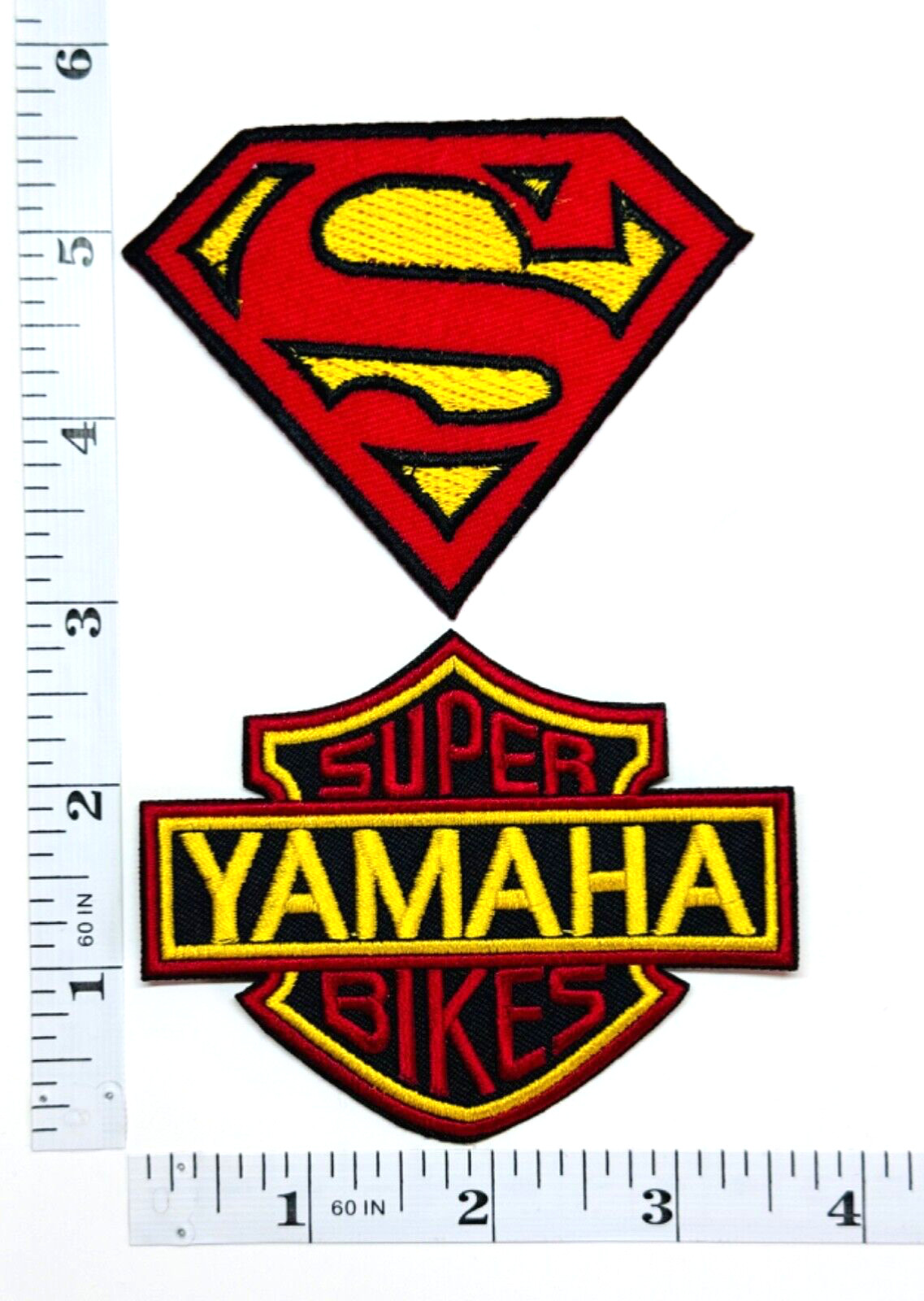 Embroidered Patch Set - Yamaha Super Bikes/Superman - 2-Patch Set - NEW
